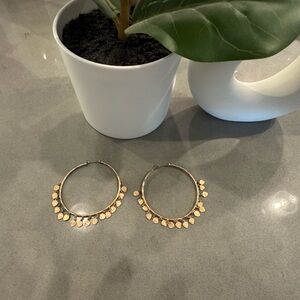 Rose Gold/Bronze Hoops with Small Dangling Accents
